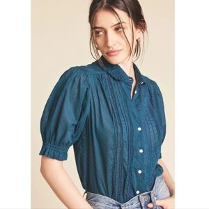 Trovata Birds of Paradis Gemma Blouse in Mediterranea Geo Size M